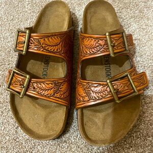 Custom leather tooled Birkenstocks — BRAND NEW!